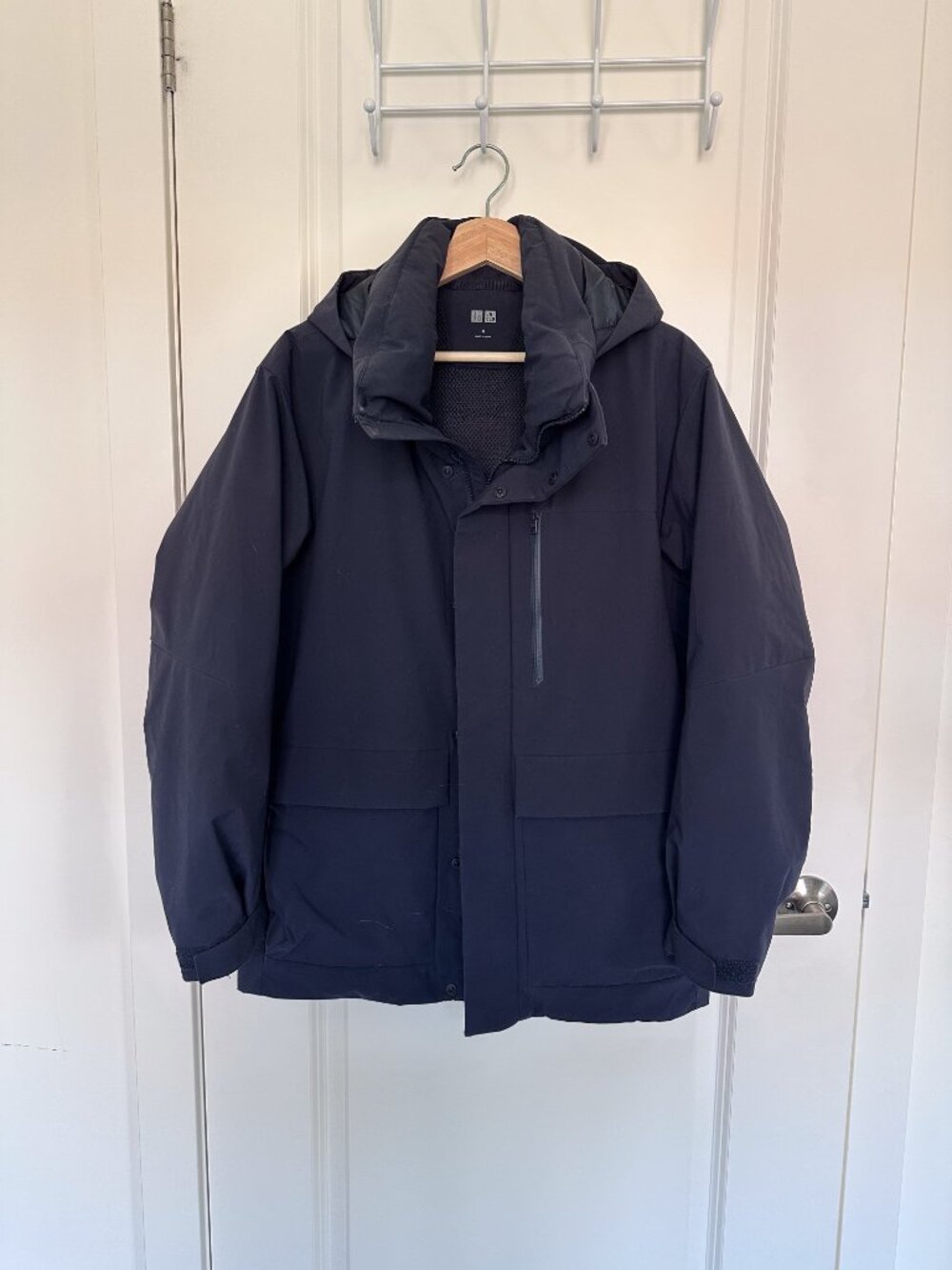 Uniqlo Mens' Hybrid Down Parka in Navy | Size: Medium